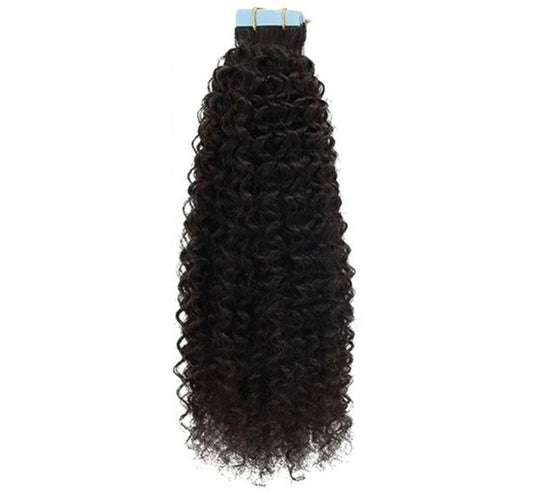 Kinky Curly Virgin Cuticle Aligned Tape In Hair Extensions For Black Women