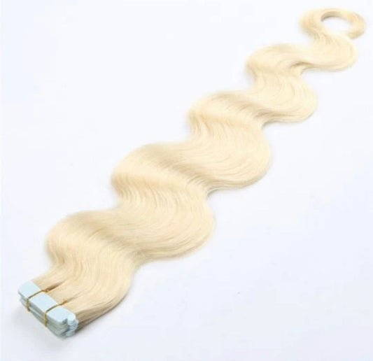 Blonde Body Wave Virgin Cuticle Aligned Tape In Hair Extensions For Black Women